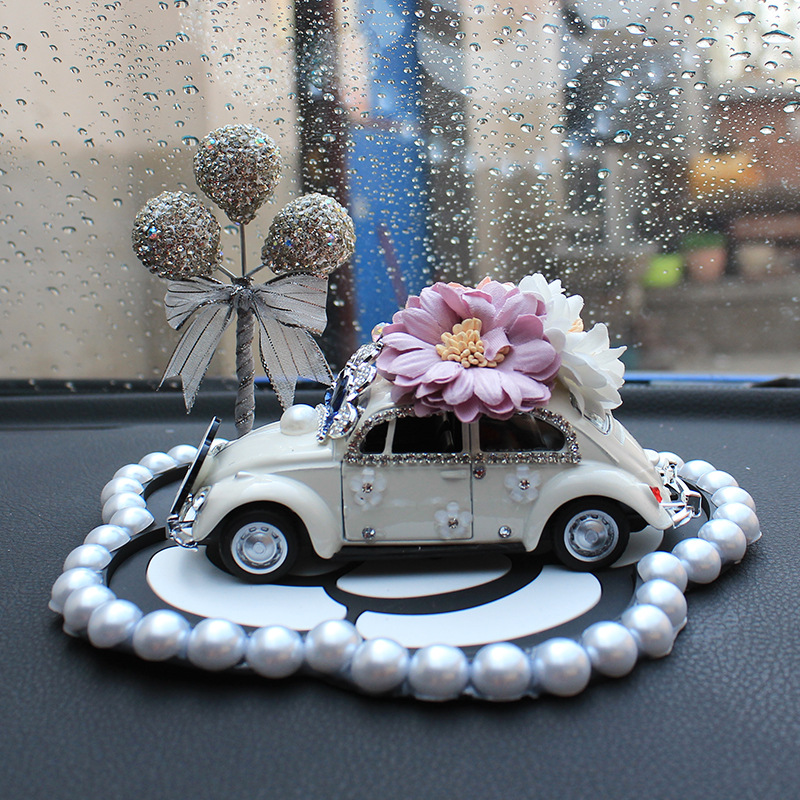 Decoración de coche, flor, modelo de coche, personalidad, diamantes, linda consola central femenina, aromaterapia de coche, decoración interior de coche