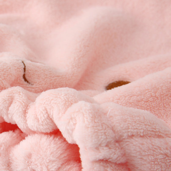 Cartoon bear thickened coral fleece hair cap microfiber super absorbent quick-drying turban factory outlet