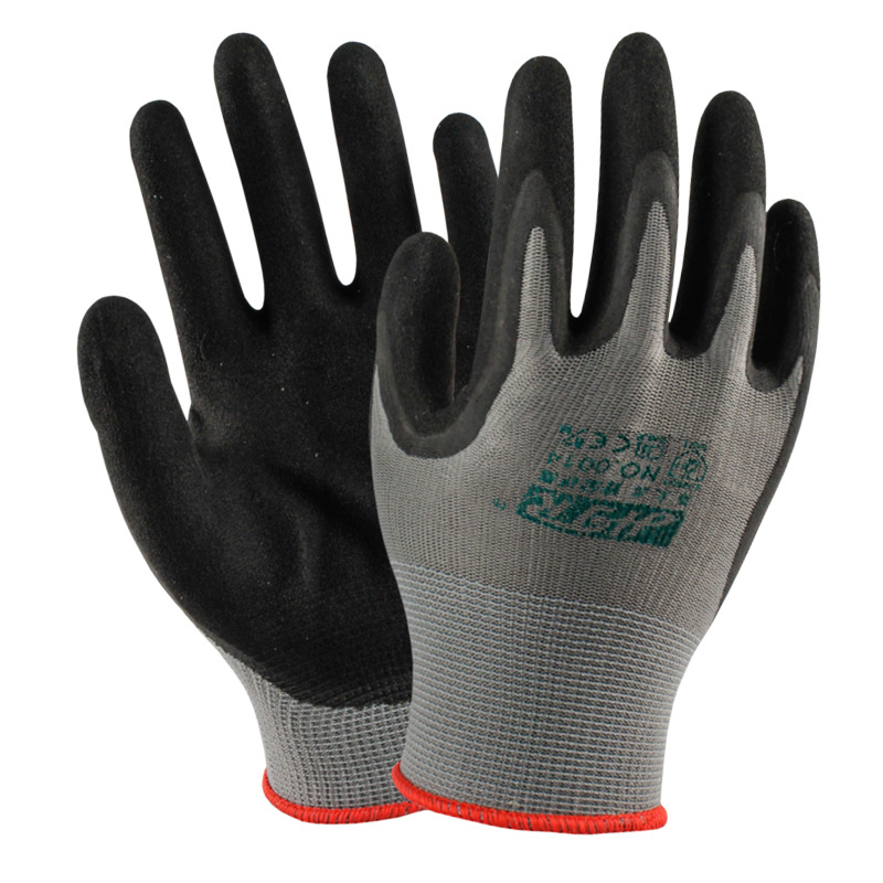 HTR/海太尔 0014 尼龙耐磨手套 掌涂丁腈防滑手套