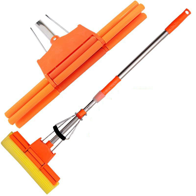 27-Hand-Free Latex Mop for Household Quick Water Absorption Stainless Steel Double Row Roller Squeeze Sponge Floor Mop 27-Hand-Free Latex Mop for Household Quick Water Absorption Stainless Steel Double Row Roller Squeeze Sponge Floor Mop