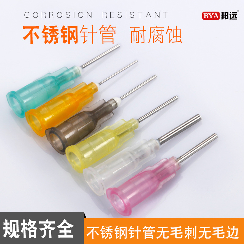 접착제 디스펜서 바늘 스테인레스 스틸 바늘 튜브 플라스틱 나일론 주사기 바늘 노즐 산업 분배 액세서리 100 PC/가방