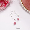 Fuchsia cute earrings from pearl, wide color palette, cat's eye