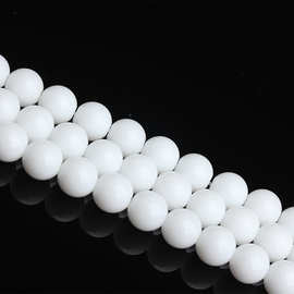 白瓷珠子 白色圆珠 手工串珠材料 diy饰品配珠 批发厂家直供