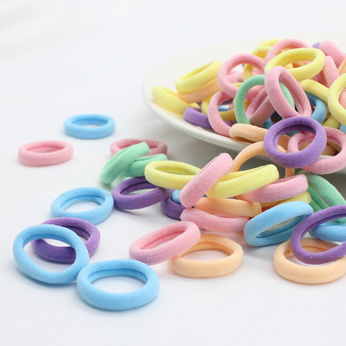 Elasticated Hair Accessory Candy Color Small Size Seamless Fabric Hair Tie for Kids, Cute and Durable