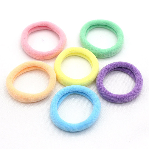 Elasticated Hair Accessory Candy Color Small Size Seamless Fabric Hair Tie for Kids, Cute and Durable