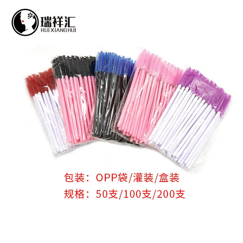 Disposable Lash Brushes (Curved Spoolie), Single-Use Mascara Wands, Assorted Handle Colors
