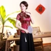 A0021 wine red dragon and phoenix