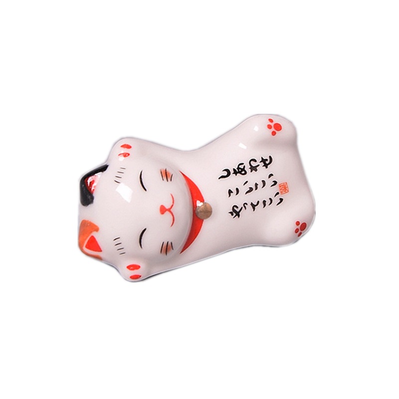 創意陶磁器日本式箸棚骨磁器猫箸棚招き猫陶磁器箸ホルダー