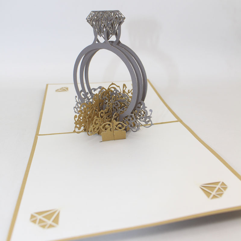 クリエイティブバレンタインデー3d立体グリーティングカード切り紙手作りドリル誕生日プレゼント男女友達恋人祝福語|undefined