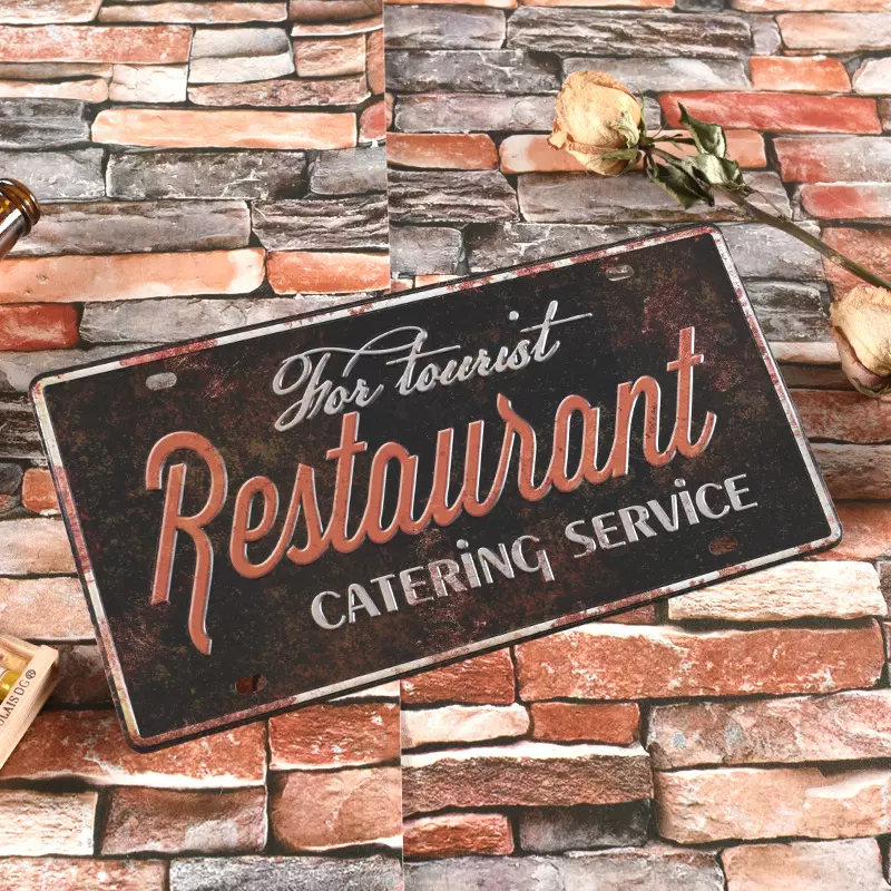 外贸专业复古铁皮画 咖啡厅装饰照片墙欧式做旧墙饰壁饰批发