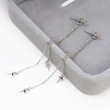 S925��˫�����鳤�����ն���Ů���������������diy������Ʒ915