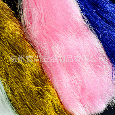 厂家直销渔具墙衣材料用的螺旋曲线金银丝 七彩金银线 镭射丝