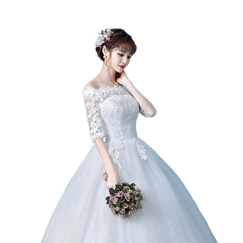 Vestido de novia ligero estilo forestal con hombros descubiertos, vestido de princesa largo hasta el suelo, efecto adelgazante, nuevo modelo 2026, vestido de novia sencillo con cola.