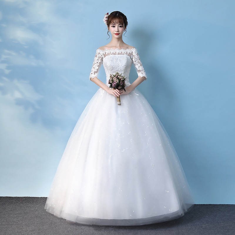 Vestido de novia ligero estilo forestal con hombros descubiertos, vestido de princesa largo hasta el suelo, efecto adelgazante, nuevo modelo 2026, vestido de novia sencillo con cola.