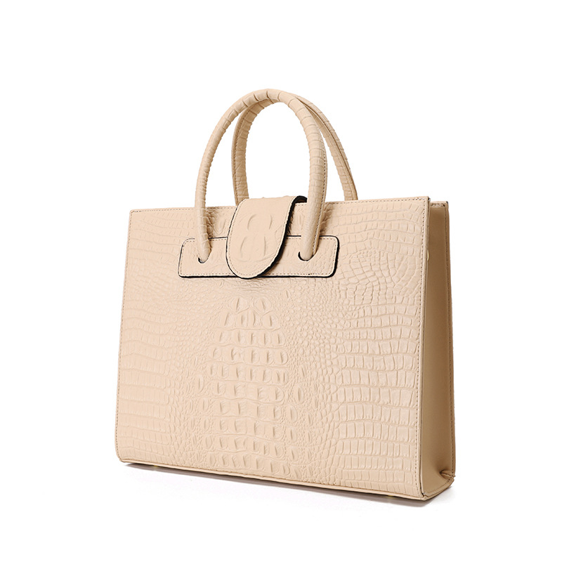 2025 New Arrival Commuter Crocodile Embossed Genuine Leather Women's Bag Large Capacity Handbag European And American Fashion Shoulder Bag - Thumbnail 6