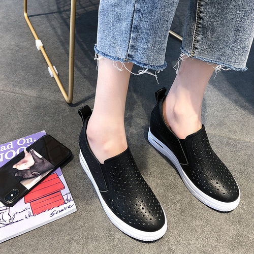 Women's Loafers  New Korean Style White Leather Shoes Women's Casual Spring and Autumn Thick Sole Single Shoes Dropshipping One Piece