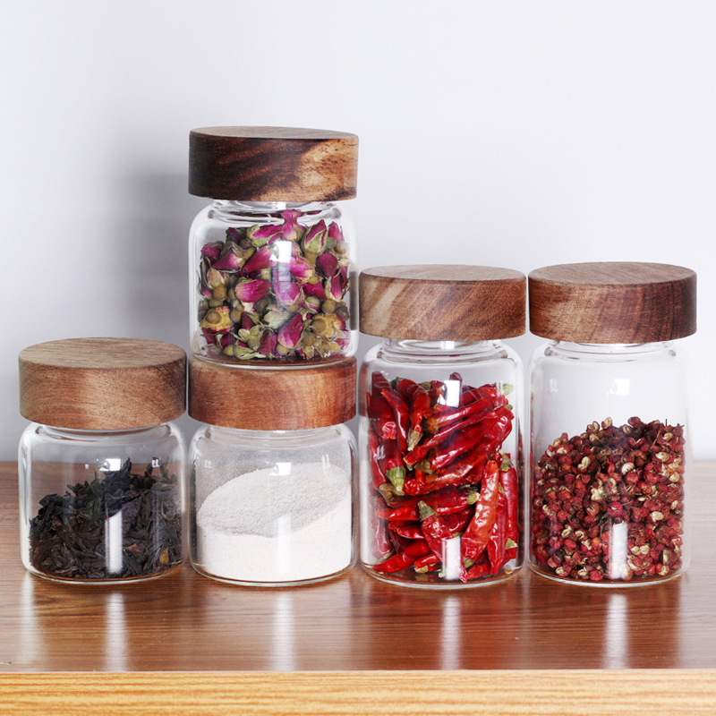 压旋盖小号透明玻璃瓶 蜂蜜药材粉末燕窝包装瓶食品储物罐