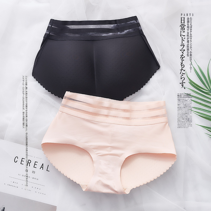 One-Piece Traceless Women's Peach Hip Mid-Waist Hip Pants Shaping Fake Butt Full Hip Sexy Body-Beauty Underwear