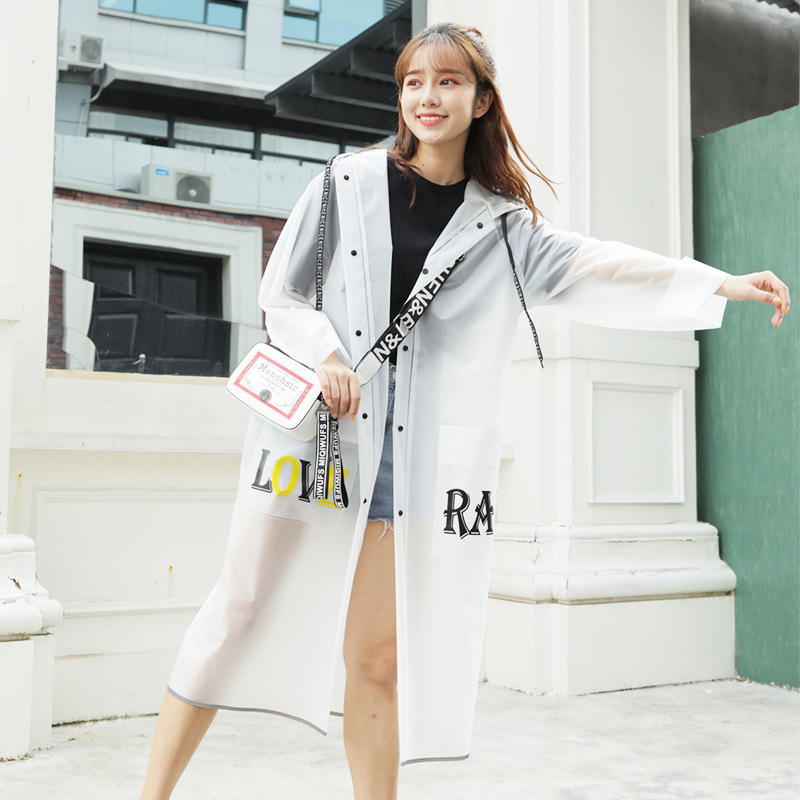 Cross-border tremolo raincoat women's men's transparent raincoat outdoor travel trend fashion men's and women's portable poncho a generation of hair