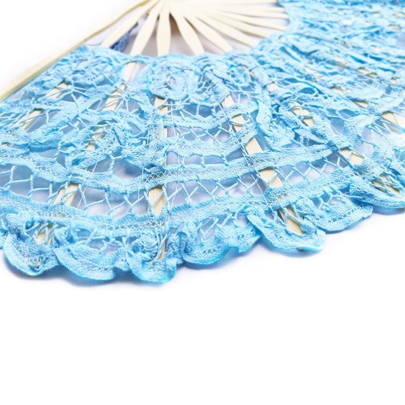 En stock 21cm 27cm corte vintage bambú encaje plegable ventilador de encaje de gama alta