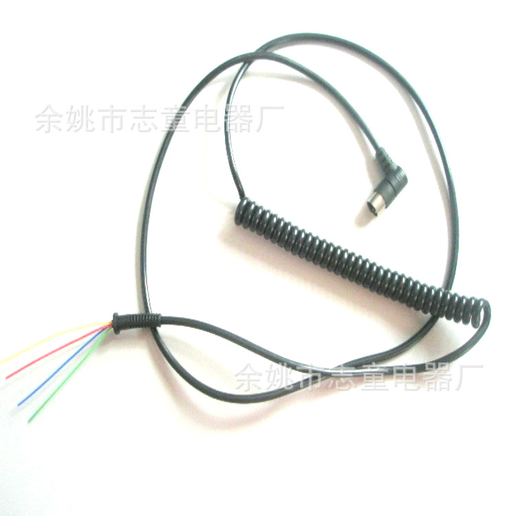 供应6pin大DIN插线 6芯航空插头mini头车载视频6pin大DIN插螺旋线