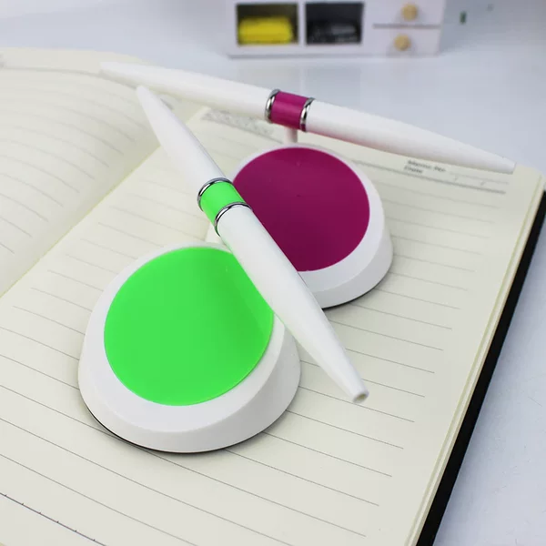 360-degree rotatable advertising pen desktop desk pen can be pasted fixed two-color ballpoint pen business ball pen 808