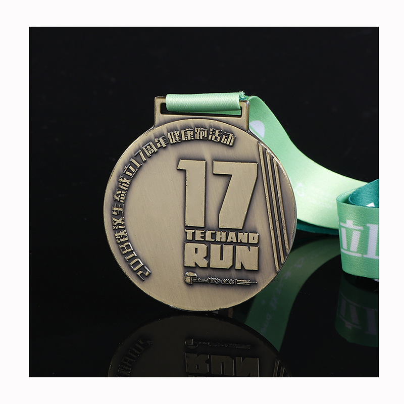 Medalla de metal medalla creativa Medalla medalla de cobre rojo medalla de personal de la empresa Nueva medalla de cinta se puede establecer