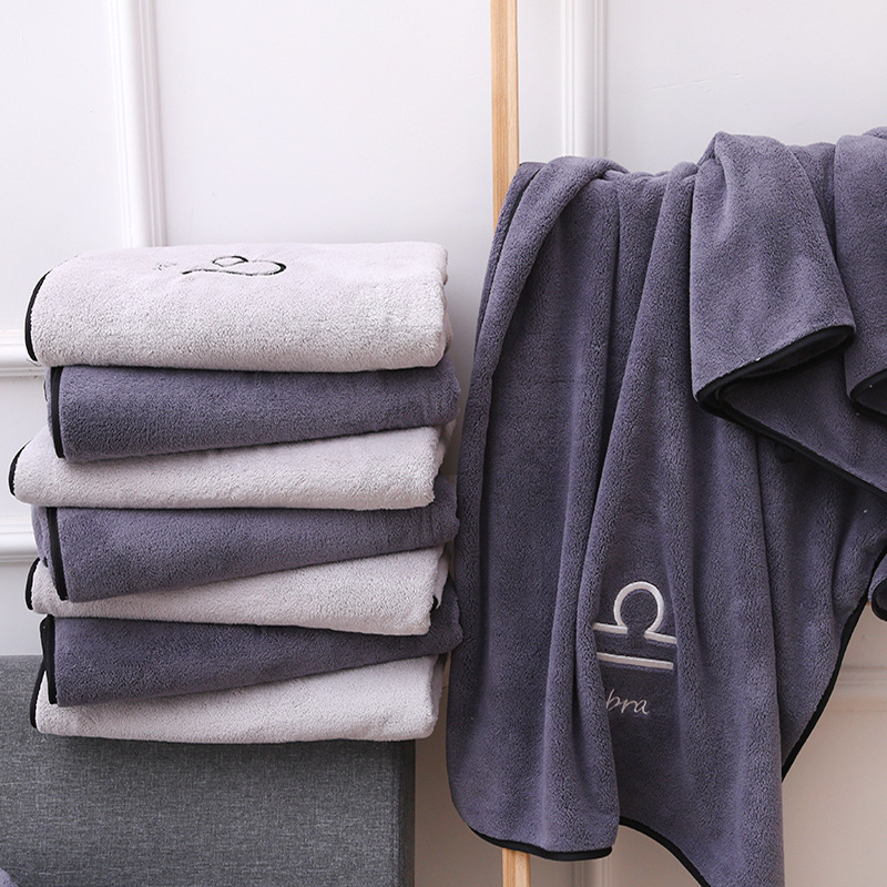 Microfiber 12 constellation bath towel embroidered creative bath towel Super absorbent Lint Factory Direct sales can do logo Microfiber 12 constellation bath towel embroidered creative bath towel Super absorbent Lint Factory Direct sales can do logo