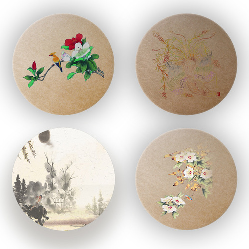 Xinge thickened round kraft paper cardboard painting paper round watercolor Chinese painting pigment paper art painting materials wholesale