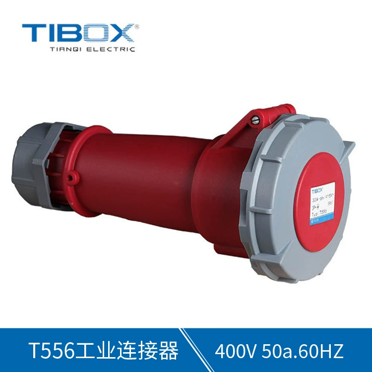 T556 промышленная штепсельная вилка IP67 разъема 32A400V красная 3P + E делает гнездо водостотьким разъема