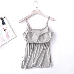 Modal women's non-wired bra-t all-in-one camisole with chest pads bottoming shirt manufacturer wholesale upgraded version