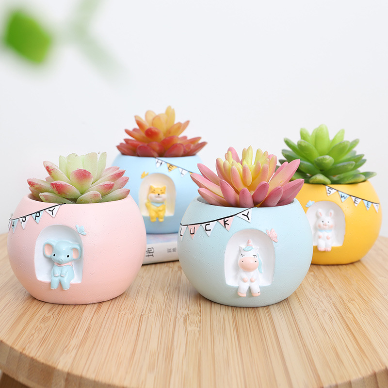 Chậu Cây Resin Chậu cây mọng nước resin chủ đề ngắm sao, tiểu cảnh mini, trang trí bàn và sân vườn (RG-265)