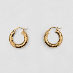 Monroe Internet Celebrity 18K Gold-plated European and American ins Style Classic Elegant Simple Small Thick Circle Earrings