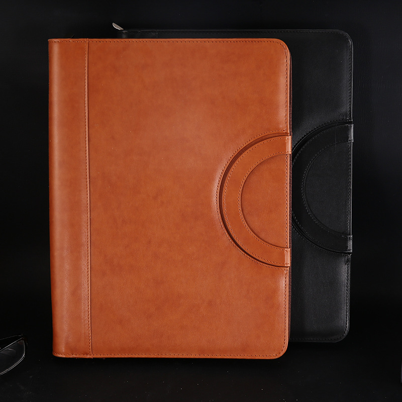 En stock al por mayor A4 bolsa de cremallera portátil administrador de archivos de negocios clip de almacenamiento de oficina de hojas sueltas almohadilla de ventas de material