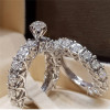 Diamond fashionable ring, wish, European style, diamond encrusted