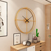 Spanish style hanging clock living room Furnishing European -style light luxury clock modern double -layer simple round tube wall wall clock