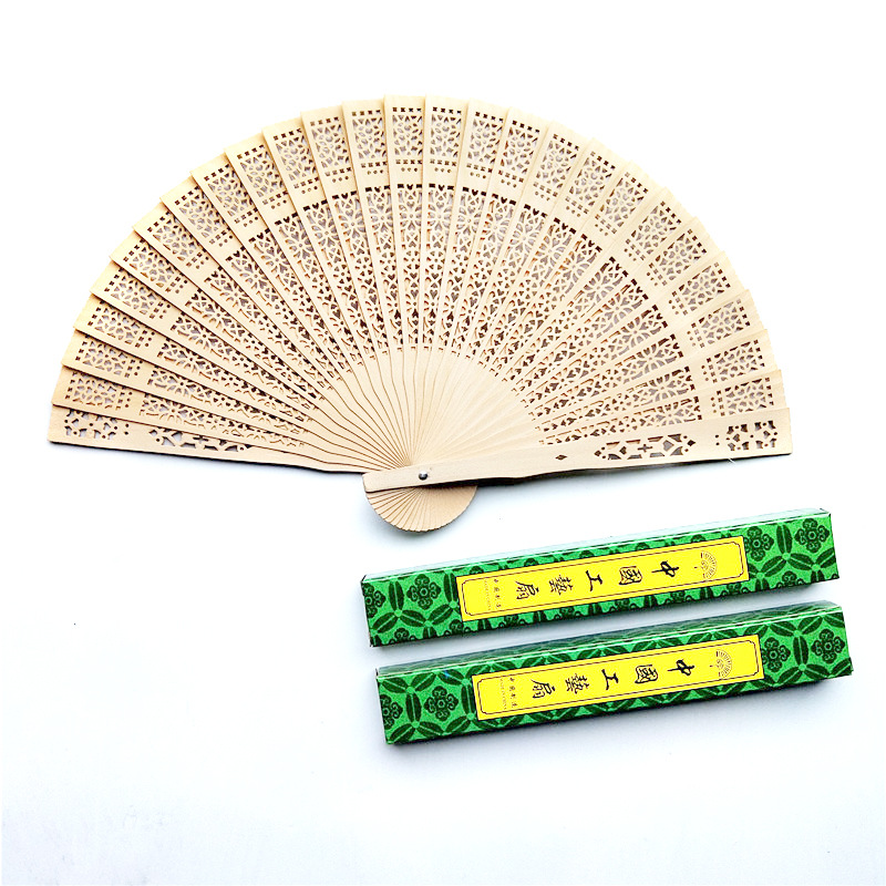 Hay en stock ventilador plegable de madera transfronterizo boda ventilador de madera con embalaje 4 tipos de embalaje opcional