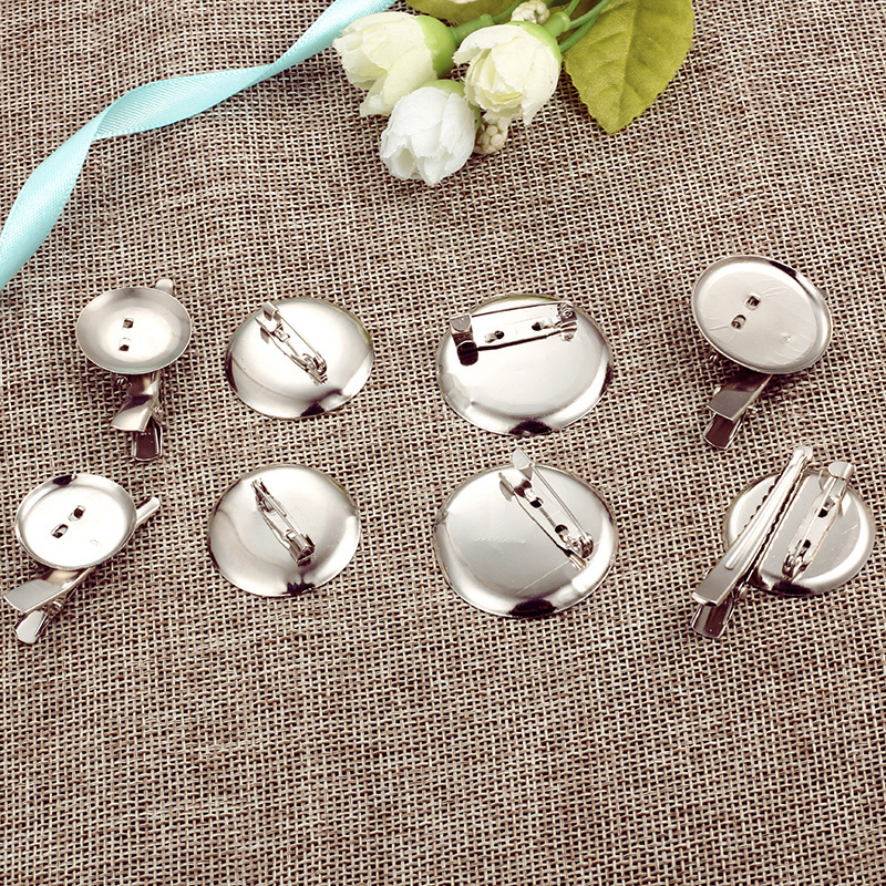 Disc Dual-Purpose Brooch Pin Accessories Press Clip DIY Material Jewelry Tools Hairpin Hair Accessories Clothing Accessories Wholesale