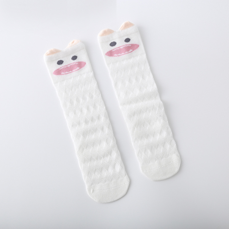 Medias para bebés boca suelta sin hueso primavera y verano calcetines para niños delgados bebé recién nacido sobre la rodilla calcetines de malla de algodón peinado
