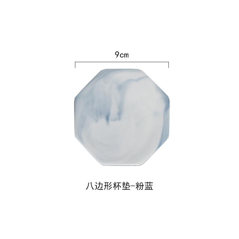 Nórdico ins marblado montaña creativa cerámica galvanoplastia mármol montaña con bandeja de té estera de corcho