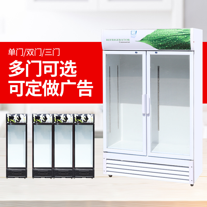 双开门冰柜商用冷冻柜冷藏展示柜直冷夏天饮料商用冰箱冷柜冷藏柜