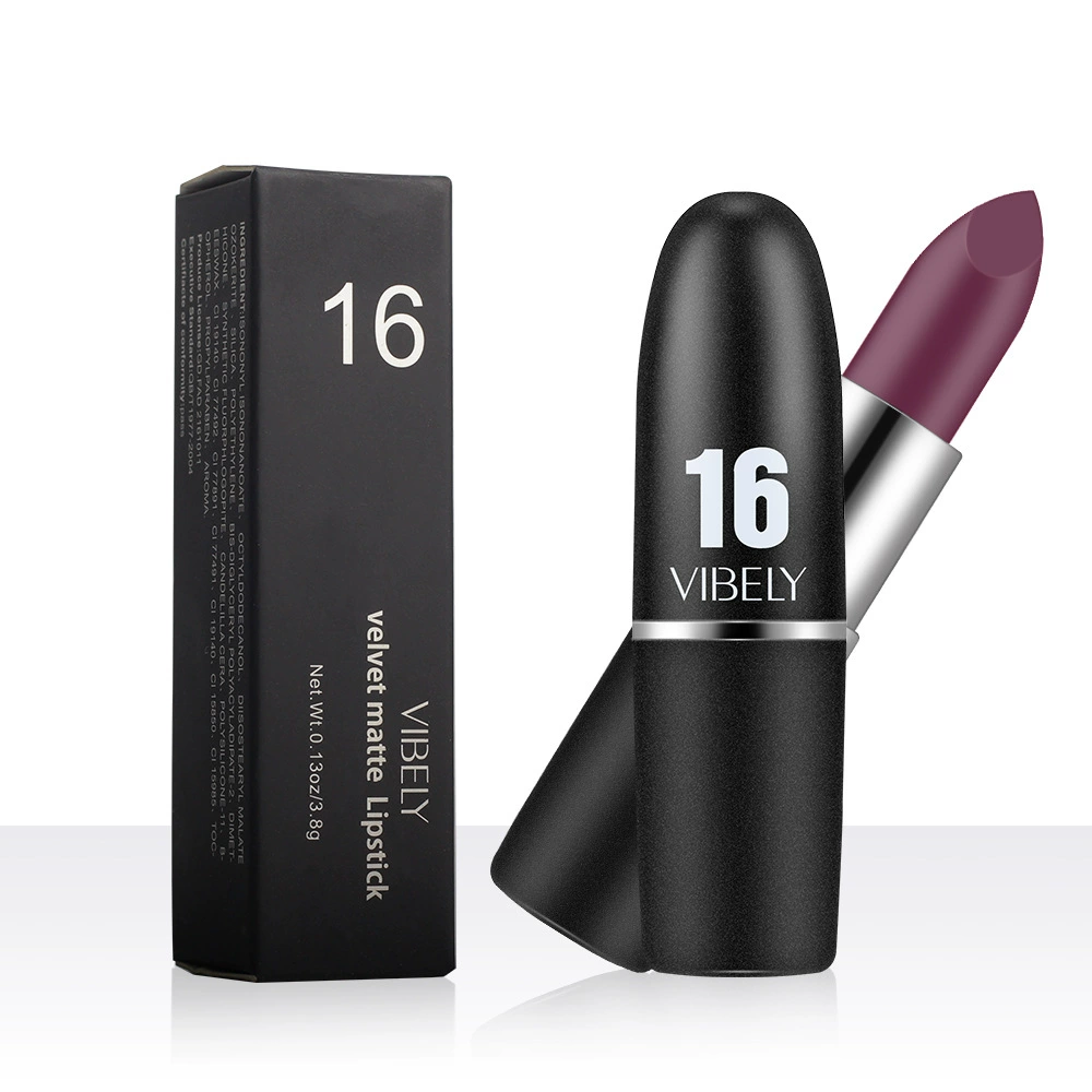 Помада VIBELY matte bullet, 29 оттенков включая чёрный, бархатистая стойкая текстура