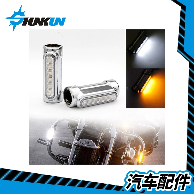 Подходит для мотоциклов Harley Haojue: защитный бампер с модифицированными поворотниками и дневными ходовыми огнями LED, универсальный.