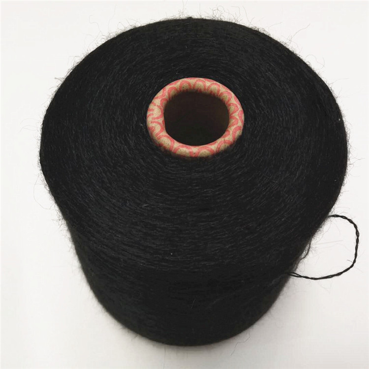 18公支2股黑色毛腈涤混纺纱 缝纫机线 绣花机线筒纱纱线绣花线