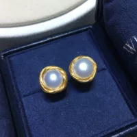 Мода 14K впрыска золота вплетает пресноводный жемчуг настоящие жемчужные серьги производитель оптом