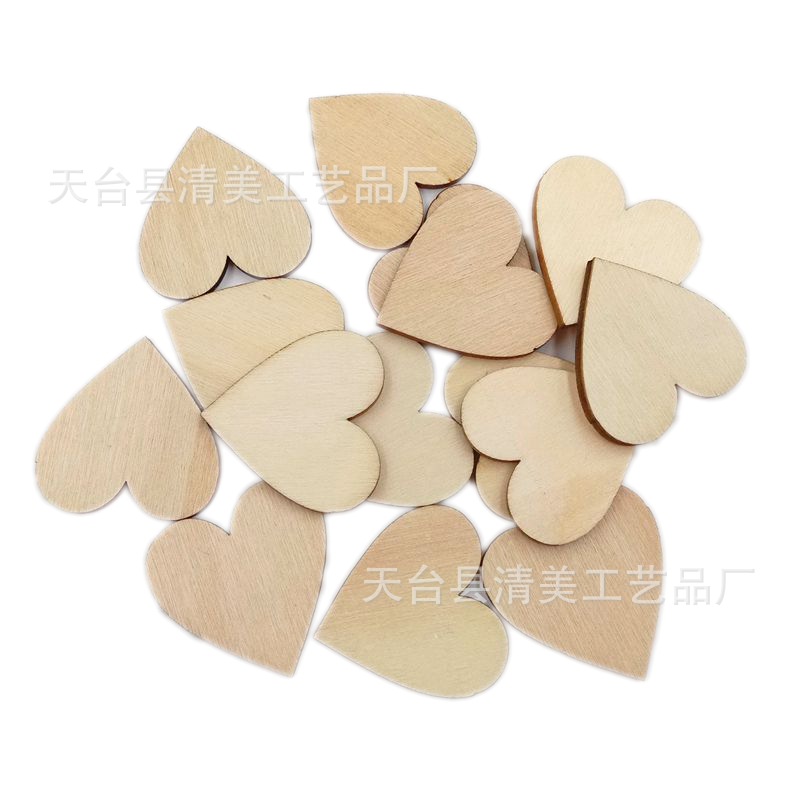 Corazón Estilo madera botón pieza melocotón corazón DIY decorativo pieza de madera colgante