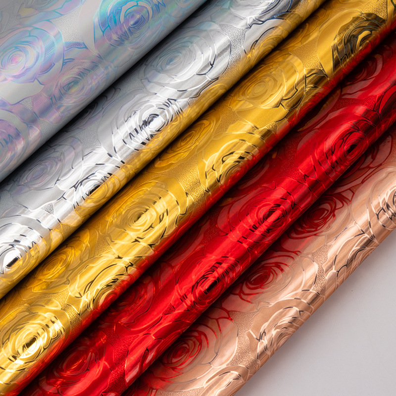 厂家供应现货0,8mm复古玫瑰花纹L系列PU皮革西餐垫家具餐桌垫皮料