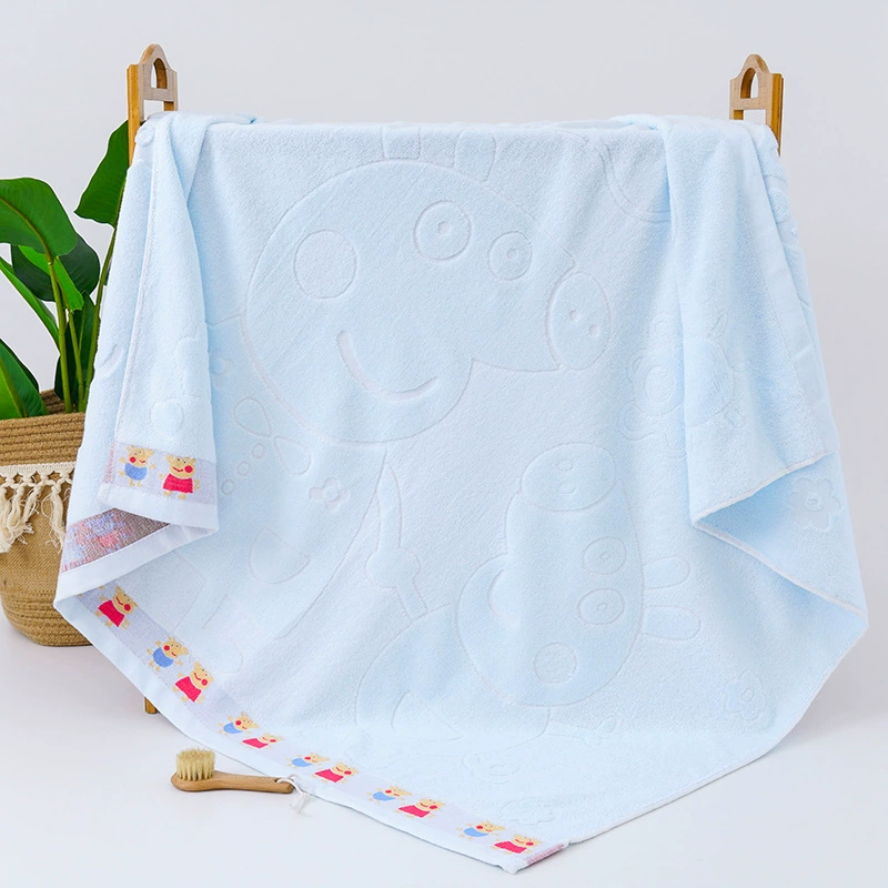 Cotton cartoon children's soft bath towel for kindergarten, wholesale