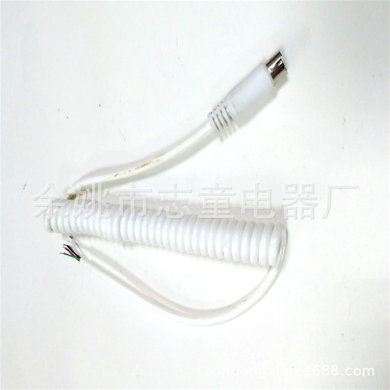 厂家注塑组装航空插1芯到20防水公母D直头螺旋PU电源线信号有线