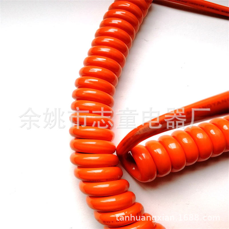 厂家生产0-30芯多色DC航空插TPUPVC耐磨耐寒抗腐蚀螺旋弹簧电源线